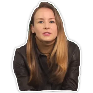 🙅 03b33456 mulher, retrato, pessoa, cabelo loiro, jaqueta, feminino whatsapp sticker