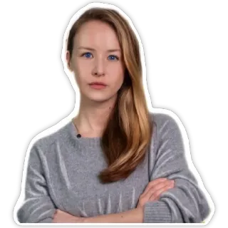 😶 3bbd9485 mulher, retrato, pessoa, séria, braços cruzados, cabelo loiro whatsapp sticker