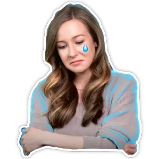 😢 4e8800e2 triste, chorando, mulher, emocional, lágrima, emoji, chateado, retrato whatsapp sticker