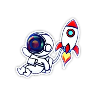 🙂 a2e59bd7 astronot, roket, luar angkasa, nasa, angkasa luar, kartun, eksplorasi, alam semesta telegram sticker