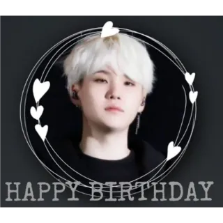 👑 67946cae HAPPY BIRTHDAY 生日, 韩流, 爱心, 庆祝, 生日快乐, 白发 telegram sticker