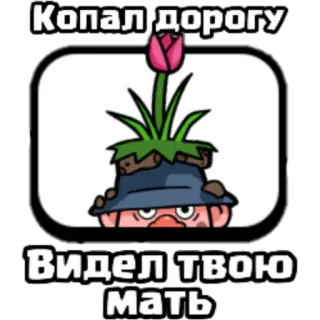 😘 c44a228f Копал дорогу Видел твою Мать kwiat, roślina, kopać, obraza telegram sticker