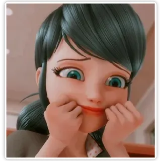 😍 05aa8c40 Marinette Dupain-Cheng Miraculous: Tales of Ladybug & Cat Noir cartoon, meisje, anime, glimlachend, blij telegram sticker