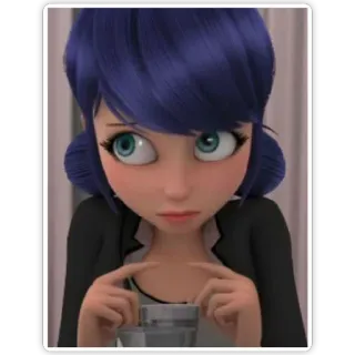 😅 45ed44ba Marinette Dupain-Cheng Miraculous: Tales of Ladybug & Cat Noir cartoon, animatie, meisje, schattig, Marinette telegram sticker