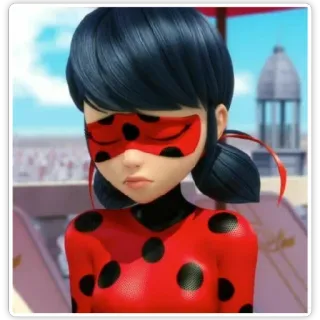 😞 83ec4ad7 Ladybug Miraculous: Tales of Ladybug & Cat Noir lieveheersbeestje, cartoon, superheld, Marinette, anime telegram sticker