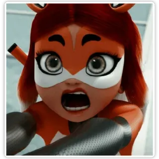 😲 c29e3f21 Rena Rouge Miraculous Ladybug cartoon, superheld, vos, Rena Rouge, Miraculous Ladybug telegram sticker