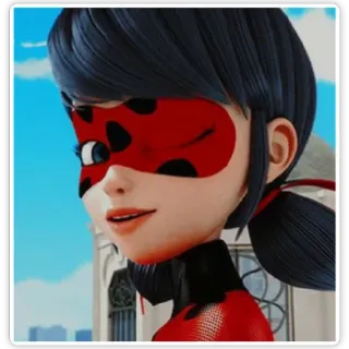 😉 e553da60 Ladybug Miraculous: Tales of Ladybug & Cat Noir lieveheersbeestje, cartoon, superheld, anime, Marinette telegram sticker