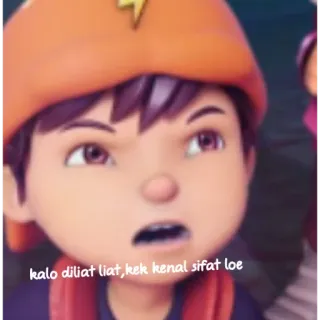 🙂 f2e8a631 kalo diliat liat,kek kenal sifat loe Мультфильм, Персонаж, Индонезийский, Наклейка, Выражение telegram sticker