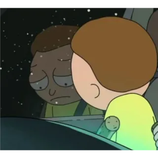 😔 be942241 Morty Smith Rick and Morty การ์ตูน, อนิเมชั่น, เศร้า, เงาสะท้อน, มอร์ตี้, ริกและมอร์ตี้ whatsapp sticker