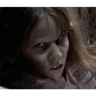 😈 86f4152f Regan MacNeil The Exorcist Horror, Demon, Exorcist, Bezetenen, Eng telegram sticker