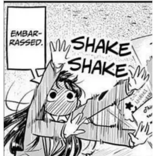 🙂 26105886 EMBARRASSED. SHAKE SHAKE embarrassed, shaking, anime style, comic, manga, cartoon, character whatsapp sticker