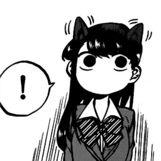 🙂 46dcc09e Komi Shouko Komi Can't Communicate ! anime, manga, komi can't communicate, komi shouko, cat ears, exclamation mark whatsapp sticker