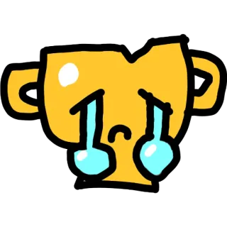 😭 18d1367e トロフィー, 泣く, 悲しい, 壊れた, 金, アニメ whatsapp sticker
