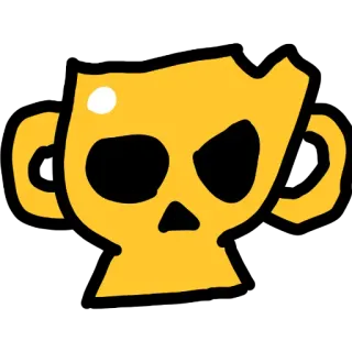 🙂 6f5e7fc0 頭蓋骨, トロフィー, 黄色, 不気味, アイコン, デザイン, アートワーク whatsapp sticker