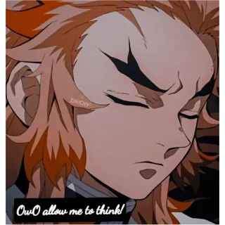 💥 f49bc0b8 OwO allow me to think! อนิเมะ, มีม, ตลก, ตัวละคร telegram sticker