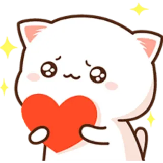 🙂 1dc041f5 Katze, Herz, Liebe, süß, kawaii, Tier, Aufkleber telegram sticker