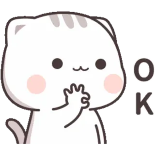 🙂 2c758fdb OK Katze, niedlich, Aufkleber, ok, Zustimmung, zustimmen, entzückend telegram sticker