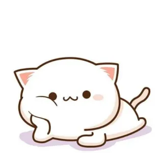 🙂 55a7efd4 Katze, süß, kawaii, Tier, Aufkleber, Cartoon, weiß telegram sticker