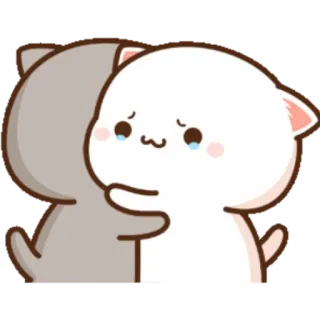 🙂 91369848 Katze, Umarmung, süß, traurig, Tier, kawaii, Freundschaft, Emotion telegram sticker