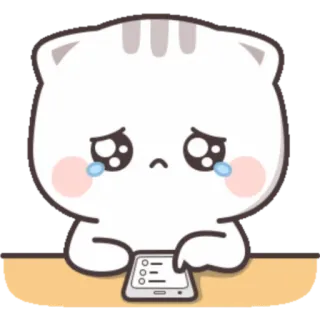 🙂 a228c624 Katze, weinen, traurig, Liste, Checkliste, süß, Emoji telegram sticker