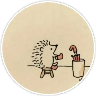 ☔ 0d30b9eb egel, dier, cartoon, paraplu, regenachtige dag telegram sticker