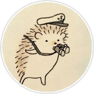 ⛵ 0e802eab egel, dier, verrekijker, kapitein, hoed telegram sticker