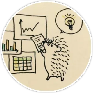 😉 2b8ebb4e egel, grafieken, bedrijf, diagrammen, idee telegram sticker