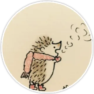 💭 38d370b8 egel, winter, sjaal, schattig, dier telegram sticker