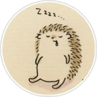 😴 3ffa7a2d zzzz... egel, slapend, dier, schattig, slaperig telegram sticker