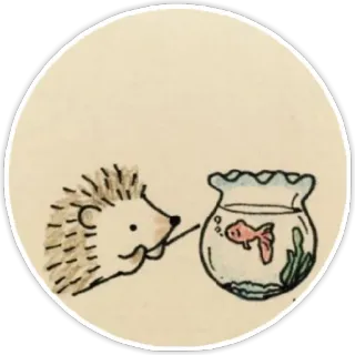 😁 4b355c33 egel, vis, goudvis, dier, cartoon, schattig telegram sticker