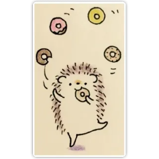🔥 4ea1660e egel, donuts, jongleren, schattig, dier telegram sticker