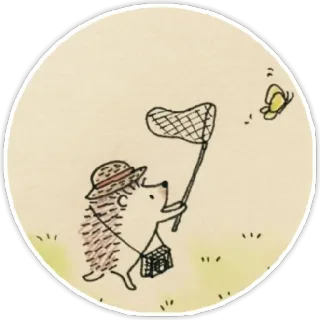 🏃 60b3b8ba egel, vlinder, natuur, dier, net, schattig telegram sticker