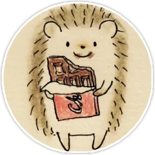 😋 6b778735 egel, chocolade, schattig, dier, zoet telegram sticker