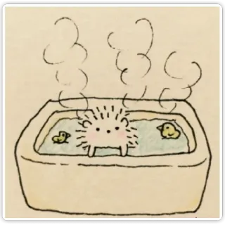 💨 6bb8b23f egel, bad, rubberen eend, schattig, dieren telegram sticker