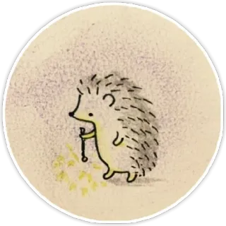 😇 6fb4cdcf egel, dier, schattig, wandelstok telegram sticker