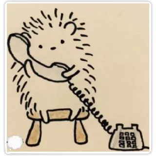 🙂 9085651c egel, telefoon, cartoon, dier telegram sticker