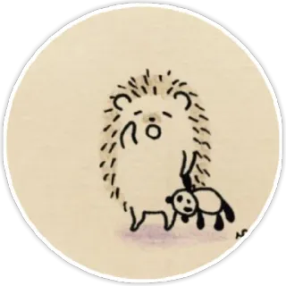 😴 959d8b1d egel, dier, schattig, tekening telegram sticker