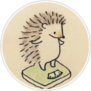😅 d541e0c6 egel, gewicht, weegschaal, dier, schattig telegram sticker