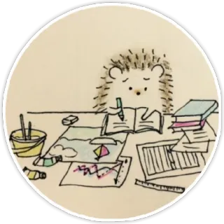 😒 de4df182 egel, tekening, studie, kunst, schattig, dier telegram sticker