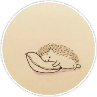 🙂 eea5b7ed egel, dier, schattig, kussen, slapen, tekening telegram sticker