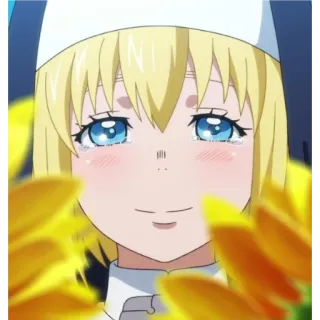 ☺ 924601cb Iris Fire Force Anime, Mädchen, Süß, Blumen, Iris, Fire Force telegram sticker