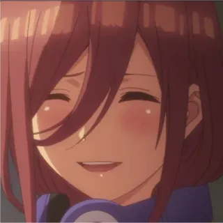 😄 2632f867 Miku Nakano The Quintessential Quintuplets anime, cute, smiling, miku, girl whatsapp sticker