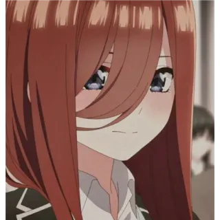 😊 c6f4d275 Miku Nakano The Quintessential Quintuplets anime, girl, manga, waifu whatsapp sticker