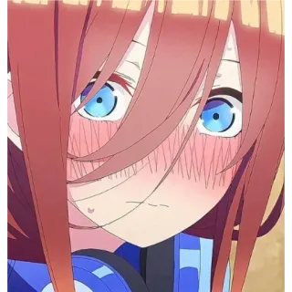 😳 d77e3d91 anime, girl, blush, cute, headphones, red hair whatsapp sticker