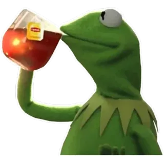 🙂 1ec02265 Kermit Kermit si Katak, Teh, Minum, Meme, Boneka, Muppets telegram sticker