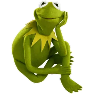 🙂 725da1a2 Kermit Kermit si Kodok, kodok, boneka, Muppets, hijau, karakter telegram sticker