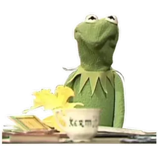 🙂 e023cfe1 Kermit Kerm Kermit si Katak, Meme, Teh, Boneka, Muppet, Kermit telegram sticker