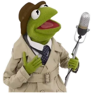🙂 f9191fb3 Kermit the Frog Kermit, Muppets, katak, mikrofon, wartawan, kartun telegram sticker
