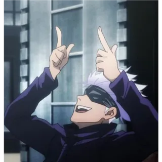 🙂 d94d7b50 Gojo Satoru Jujutsu Kaisen Anime, Personaje, Gojo Satoru, Jujutsu Kaisen, Gesto ofensivo whatsapp sticker