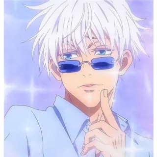 🙂 f1613721 Gojo Satoru Jujutsu Kaisen Anime, Gojo Satoru, Jujutsu Kaisen, Pelo Blanco, Ojos Azules, Personaje, Gafas whatsapp sticker